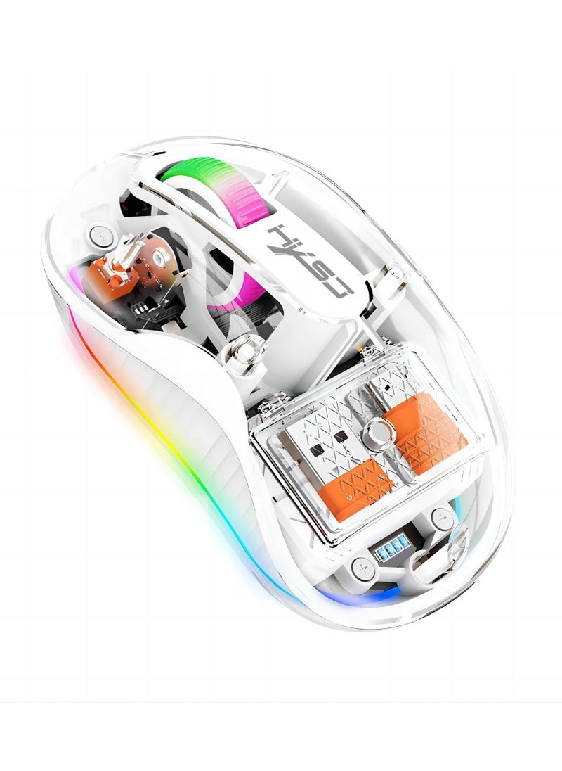 HXSJ - HXSJ NEW M333. 2.4G Dual-Mode Bluetooth Transparent Mouse Low Latency Suitable for Desktop Laptops Men Women Universal - Image 1