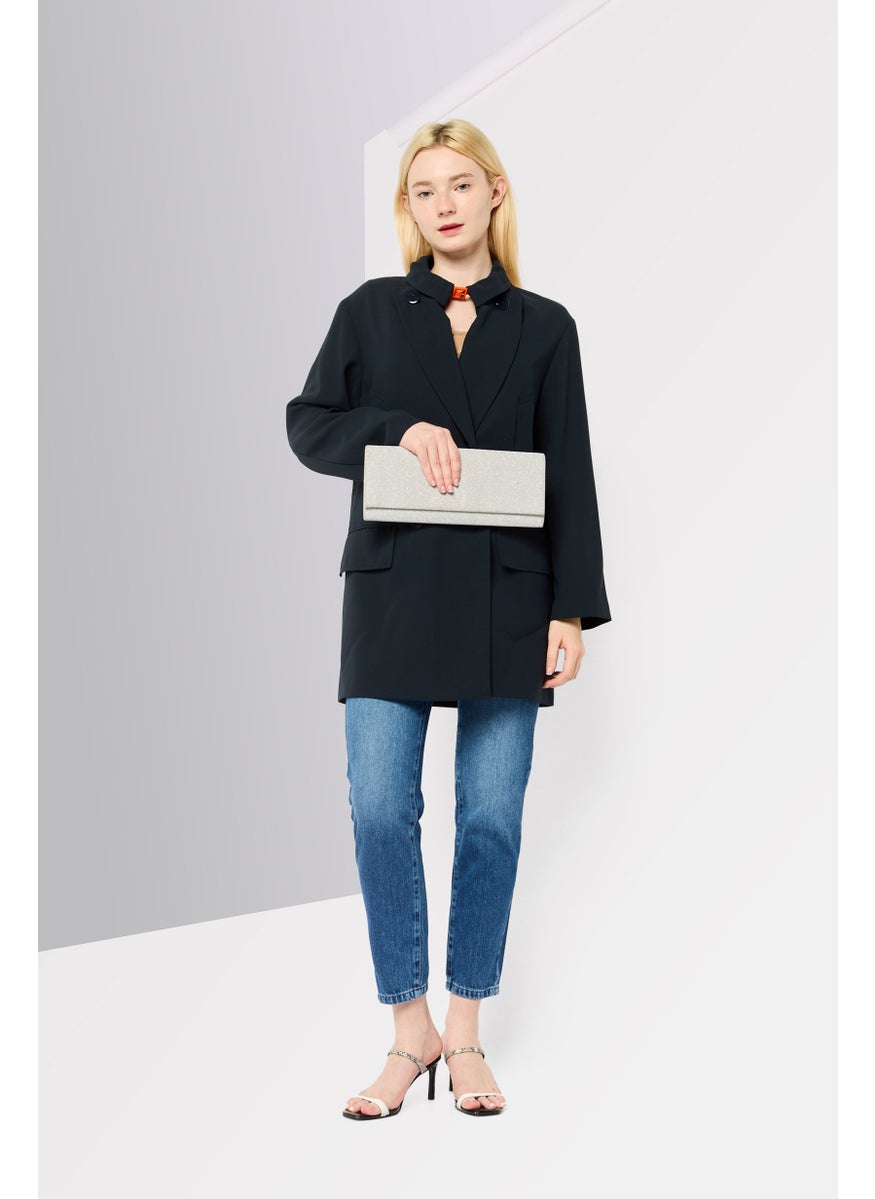 EMPORIO ARMANI Women Regular Fit Solid Casual Blazer,  Navy  - Image 2