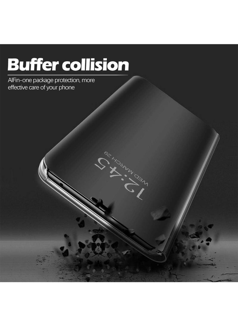 Aookay - Compatible with Samsung Galaxy S25 Ultra Case, Flip Leather Cover Clear View Mirror Shockproof Cover with Kickstand Anti-Scratch Protective Phone Cover for Samsung S25 Ultra 5G (Black) - Image 1