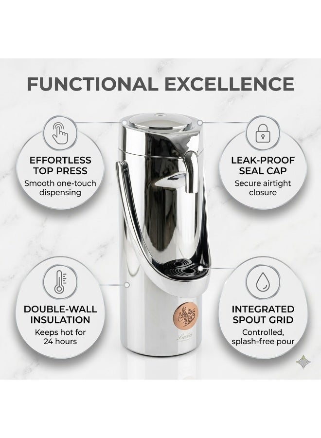 Lavin vaccum flask 1.9L/Airpot Glass inner Thermos/Long heat retention/Hot&Cold/HB - Image 2