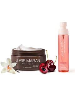 josie maran Josie Maran Argan Layering Kit - Whipped Argan Oil Body Butter + Prosperity Body Mist - Delivers an All Over Body Glow, Intense Hydration & Absorbs Quickly - Vanilla Cherry (2 Piece Set)  - Image 1