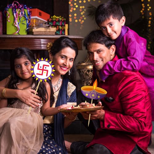 Festiko Cardstock Set Of 10 Pcs Shubh Dipawali Photobooth Props, Diwali Photo Props, Diwali Decoration Items, Happy Diwali Decorations, Multicolor - Image 4