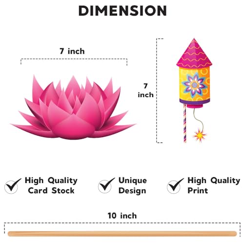 Festiko Cardstock Set Of 10 Pcs Shubh Dipawali Photobooth Props, Diwali Photo Props, Diwali Decoration Items, Happy Diwali Decorations, Multicolor - Image 2