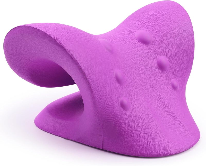 RESTCLOUD Neck and Shoulder Relaxer, Cervical Traction Device for TMJ Pain Relief and Cervical Spine Alignment, Chiropractic Pillow, Neck Stretcher (Purple) - Image 5