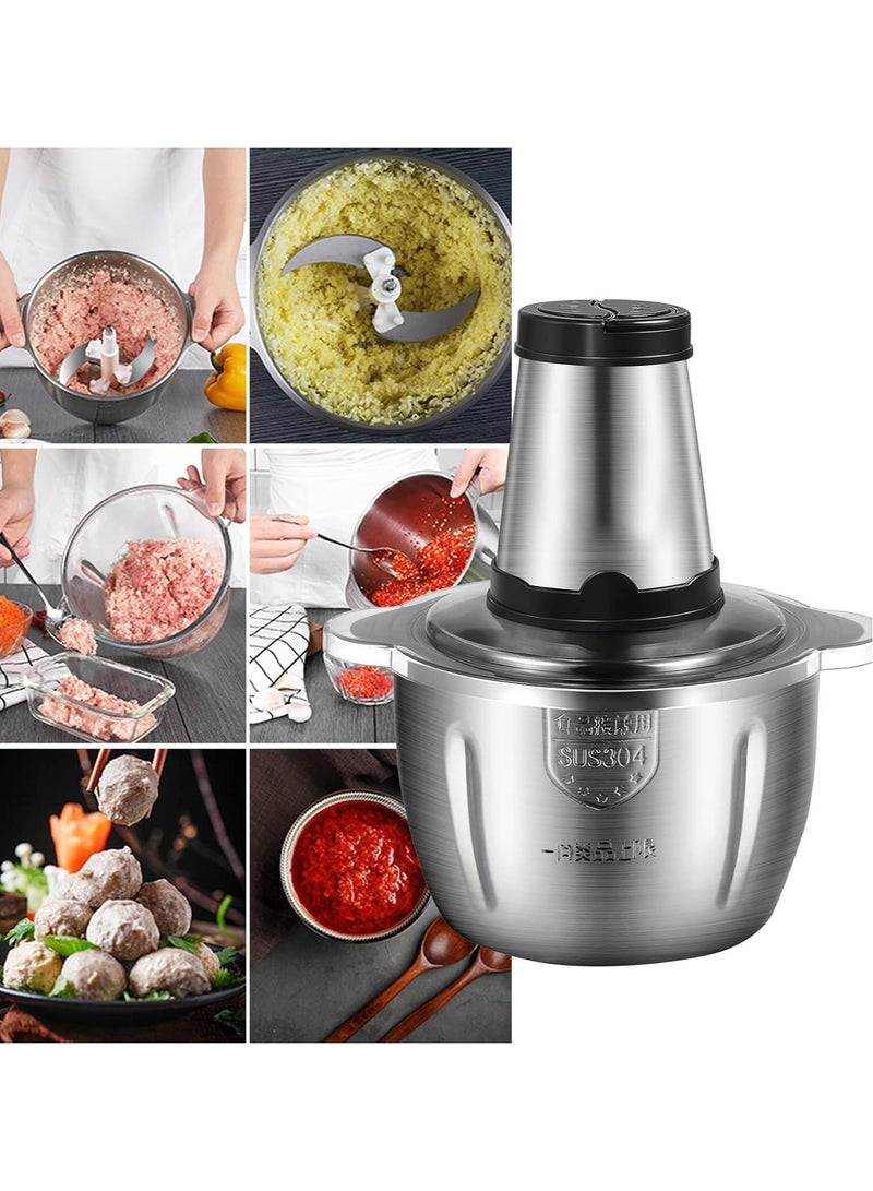 Maxtop Electric Meat Grinder 3L Multi Function Stainless Steel Food Processor for Meat Vegetables Fruits Nuts 2-Speed Control - Image 3