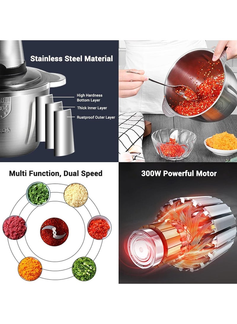 Maxtop Electric Meat Grinder 3L – Multi-Function Stainless Steel Food Processor with 2-Speed Control for Meat, Vegetables, Fruits & Nuts - Image 3