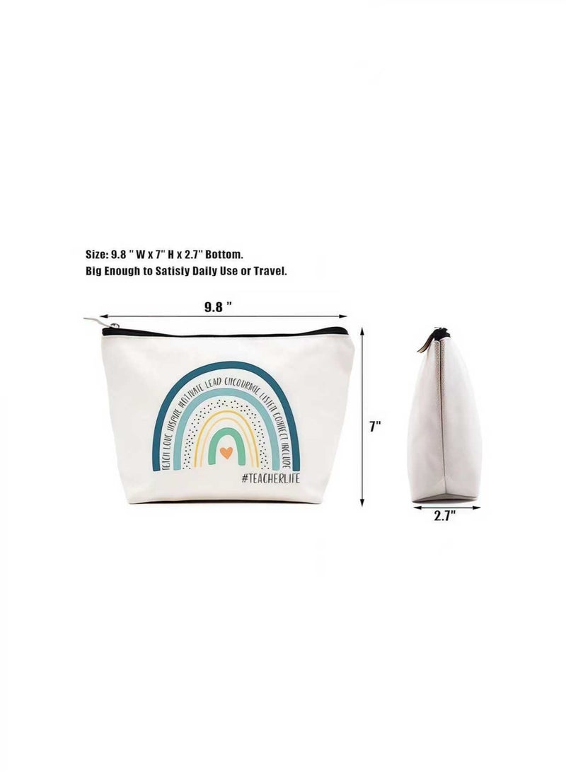 Teacher Appreciation Makeup Bag - Perfect Gift for Retirement, Birthday, Graduation u0026 Teacher's Day - Durable Polyester, Non-Waterproof, Scent-Free Cosmetic Pouch - Image 3