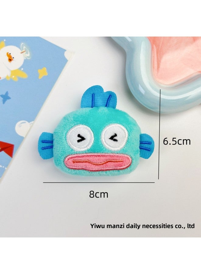 Clown Fish Plush Accessories Ugly Fish Expression Bag Squeaking Pendant Bag Hanging Brooch Shoes Hat Clothing Scarf Auxiliary-Specifications:Small Wink Ugly Fish-Color:Brooch Style  - Image 1
