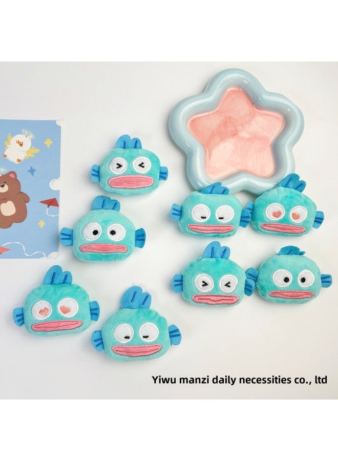 Clown Fish Plush Accessories Ugly Fish Expression Bag Squeaking Pendant Bag Hanging Brooch Shoes Hat Clothing Scarf Auxiliary-Specifications:Small Wink Ugly Fish-Color:Brooch Style  - Image 2