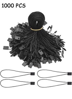 HY 1000 Pcs Hang Tag String 7 Inch Nylon String Snap Lock Pin Loop Fastener Hook Ties Easy and Fast to Attach (Black)  - Image 1