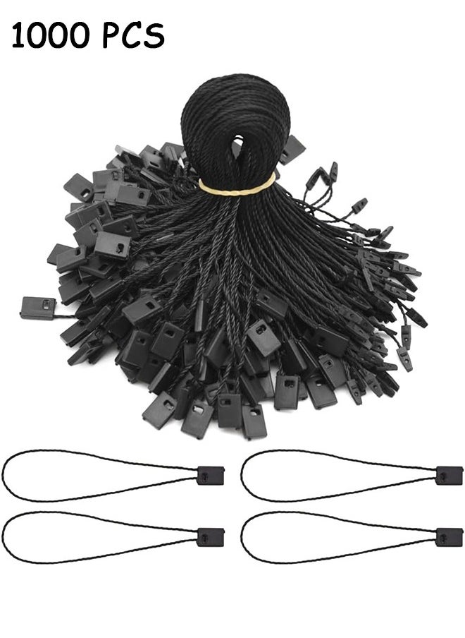 HY 1000 Pcs Hang Tag String 7 Inch Nylon String Snap Lock Pin Loop Fastener Hook Ties Easy and Fast to Attach (Black)  - Image 1