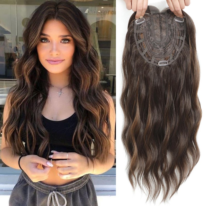 gulagula Wavy Hair Topper 20 Hair Toppers for Women with Thinning hair Synthetic Hair toppers for Women Wigs Accessories