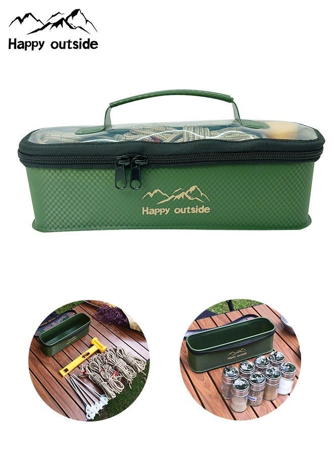 happy outside Multi-Color Small Tool Bag ×3 – 2 L Transparent Lid Storage Pouch, Sand-proof & Waterproof Organizer for Small Items, Durable Scratch-Resistant & Easy-Clean Utility Storage Box  （Black*1+Green*1+Khachi*1） - Image 3
