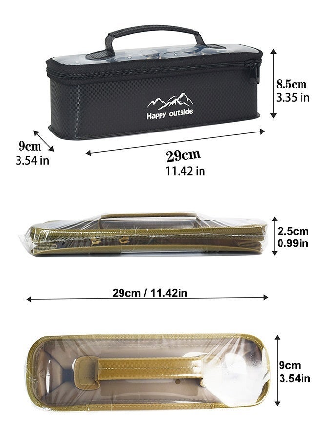 happy outside Multi-Color Small Tool Bag ×3 – 2 L Transparent Lid Storage Pouch, Sand-proof & Waterproof Organizer for Small Items, Durable Scratch-Resistant & Easy-Clean Utility Storage Box  （Black*1+Green*1+Khachi*1） - Image 2