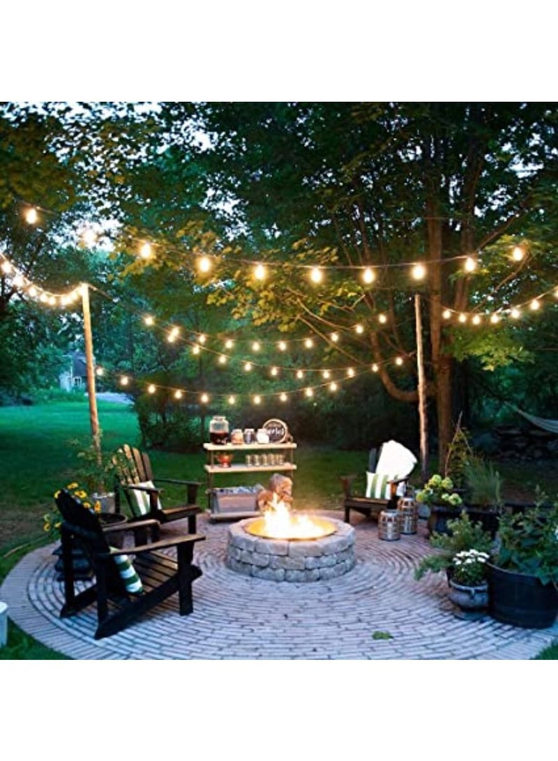 QUESERA LED Outdoor String Lights with Remotes 48FT Waterproof Patio Hanging Lights with Shatterproof E26 S14 LED Bulbs for Bistro Cafe Pergola Party  Warm White Nature White Daylight White - Image 2