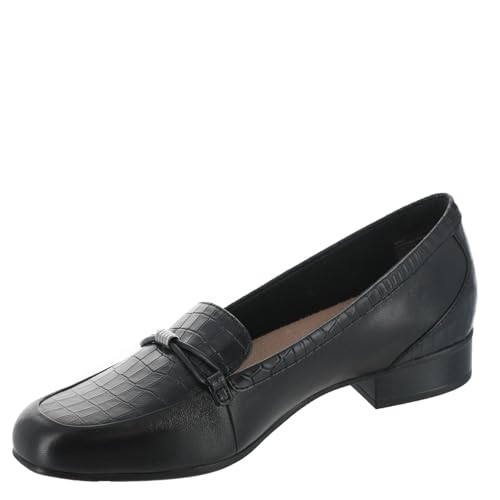 Clarks Black's Juliet Shine Loafer, Black Croc Print Leather, 7 Narrow US - Image 5