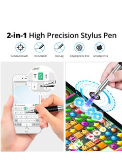 Excefore 4 Pack Capacitive Stylus Pen Universal Stylist Pens Fine Point Disc Stylus Touch Screen Pens for iPhone/iPad/Android/Tablet and All Capacitive Touch Screens  - Image 2