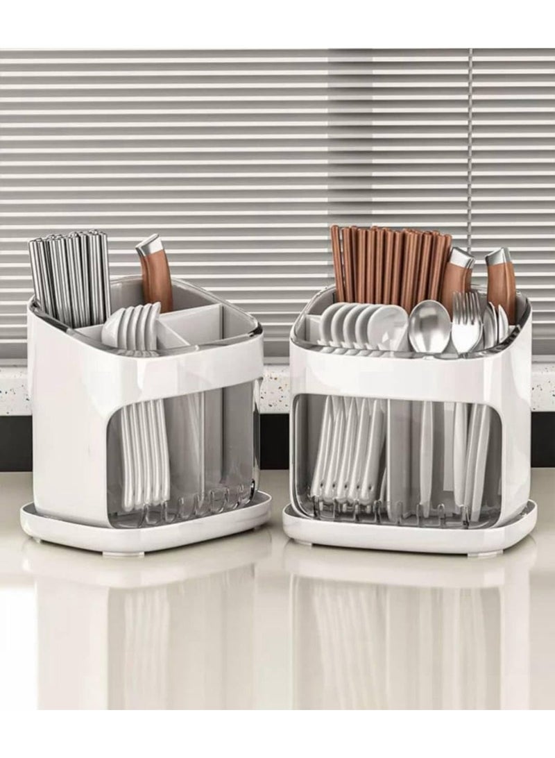 High-quality clear acrylic cutlery organizer | Geometric kitchen drawer divider unit | High-quality material for home use - Image 4