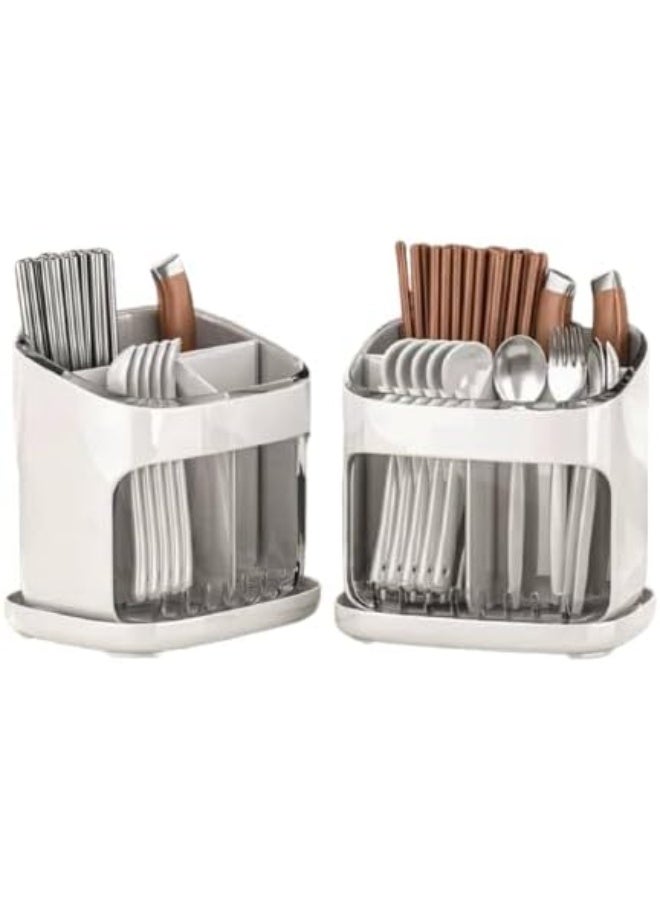 High-quality clear acrylic cutlery organizer | Geometric kitchen drawer divider unit | High-quality material for home use - Image 1