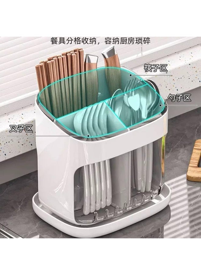 High-quality clear acrylic cutlery organizer | Geometric kitchen drawer divider unit | High-quality material for home use - Image 3