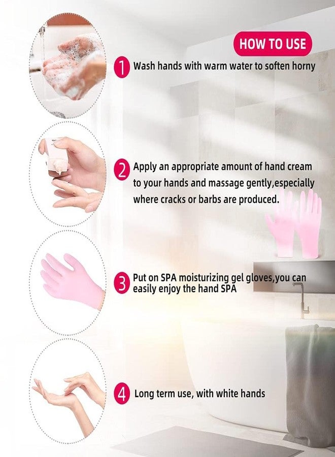 Zerolex Moisturizing Gloves for Dry Hands Overnight-Hand Spa Gloves for Rough Hands Healing and Beauty-Hand Repair Gloves for Women (Pink) - Image 3
