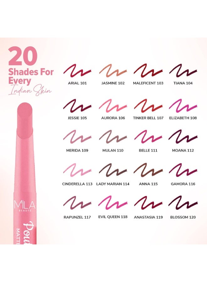 ميلا بيوتي قلم الشفاه المطفي «Pout It Out» من Mila Beauté | غني بالألوان ومُغنى بزيت الجوجوبا | لمسة نهائية مطفية ناعمة | قوام كريمي وخفيف الوزن | سهل التطبيق | اللون - (بلوسوم 1.25 جم) - Image 5