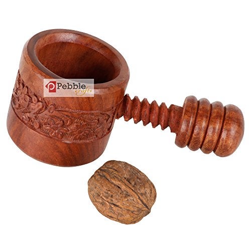 PEBBLECRAFTS Walnut Cracker Tool - Heavy Duty Nut Cracker for Walnuts, Almonds | Wooden Walnut Breaker Tool | Premium Akhrot Cracker - Image 2