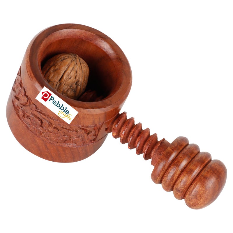 PEBBLECRAFTS Walnut Cracker Tool - Heavy Duty Nut Cracker for Walnuts, Almonds | Wooden Walnut Breaker Tool | Premium Akhrot Cracker - Image 5