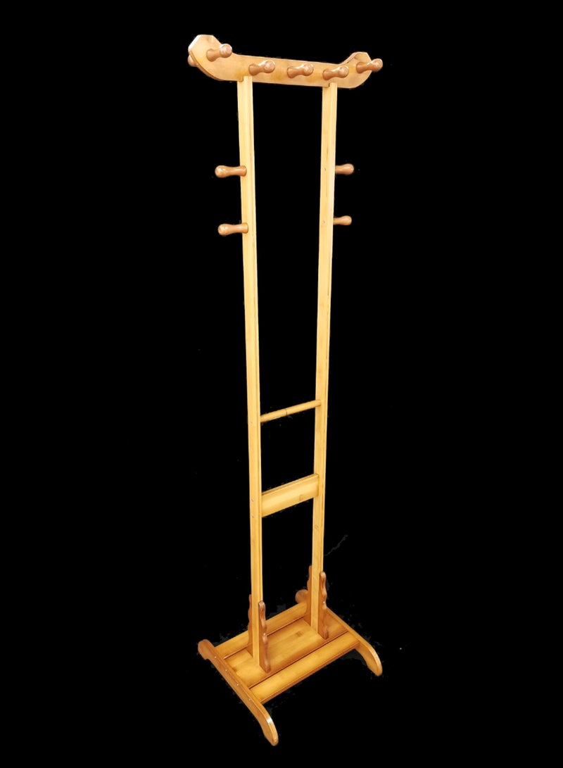 Living Wooden Coat Rack Stand With Hooks  - Image 3