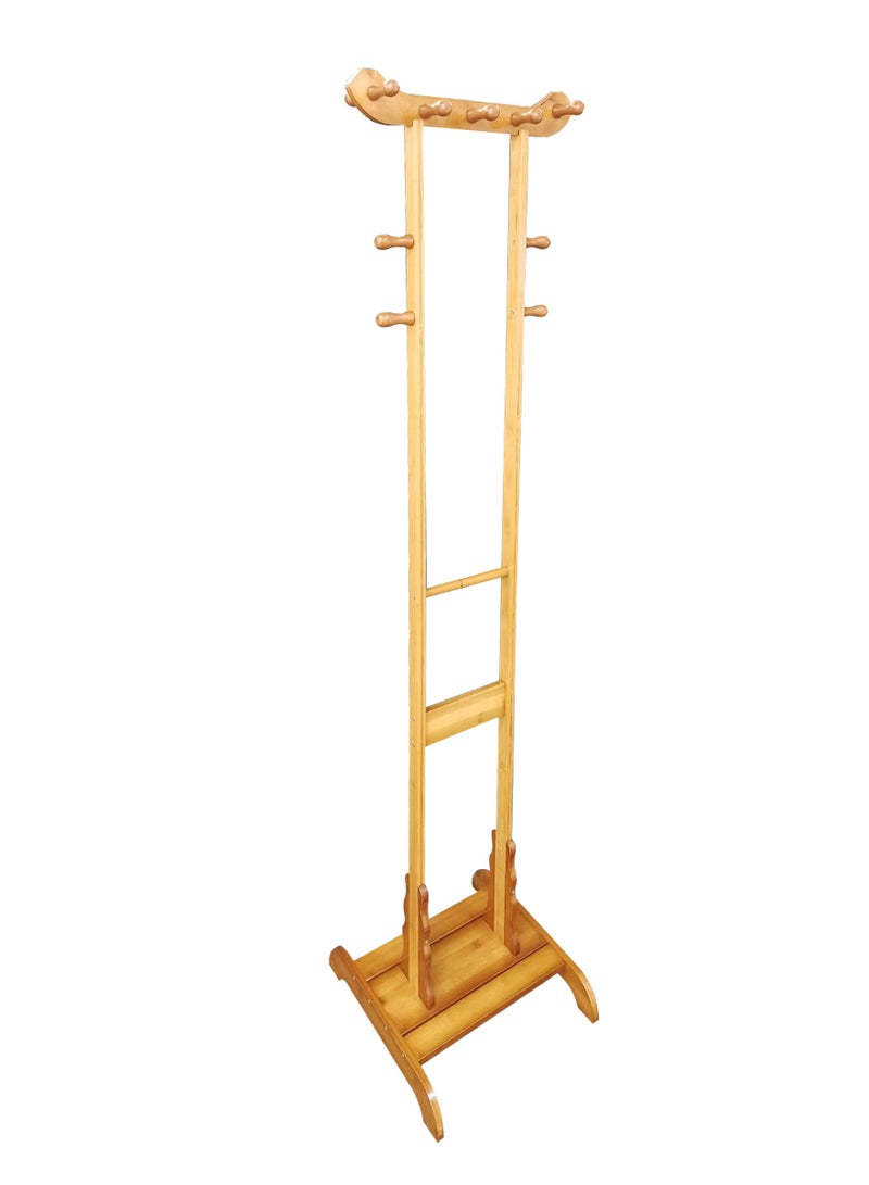 Living Wooden Coat Rack Stand With Hooks  - Image 4