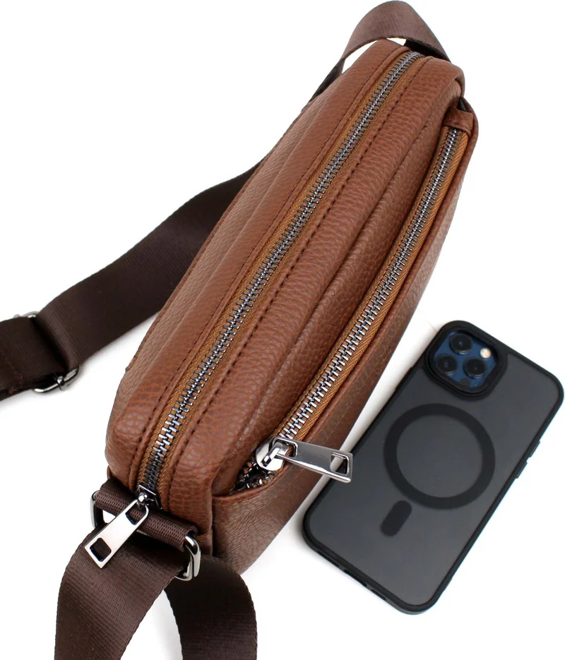 ديرسي كلوب Men's Brown Medium Shoulder Messenger Bag