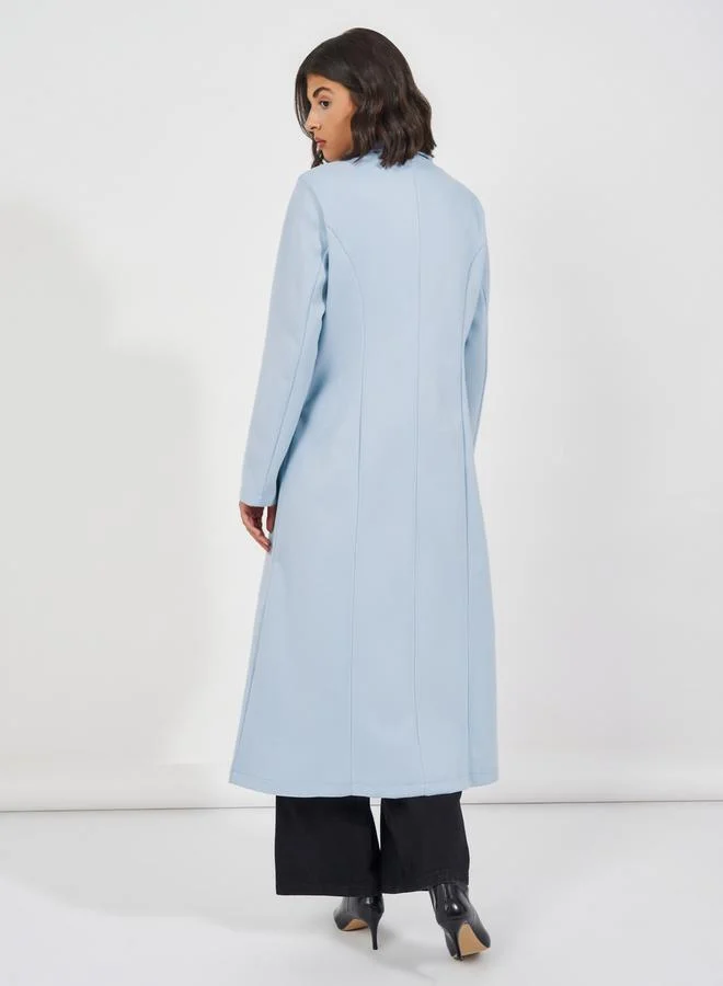 Styli Regular Fit Double Breasted Wool Like Coat