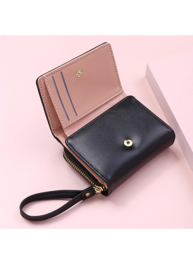 Fashion Classic Elegant women's multi-compartment wallet with zipper and magnetic closure - smart organization for cards, cash and coins with space for cards and ID (black color) - Image 2