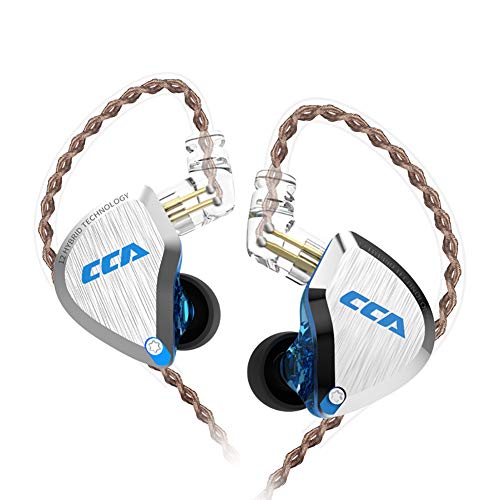 CCA C12 in-Ear Monitors, 5BA+1DD Hybrid HiFi Stereo Noise Isolating IEM Wired Earphones/Earbuds/Headphones with Detachable Tangle-Free Cable 2Pin for Musician Audiophile (Without MIC, Dream Blue) - Image 1