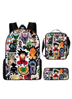Generic Anime cartoon Dragon Ball large capacity backpack for primary and secondary school students, backpack, shoulder bag, pencil case, 3-piece set for both men and women  - Image 1