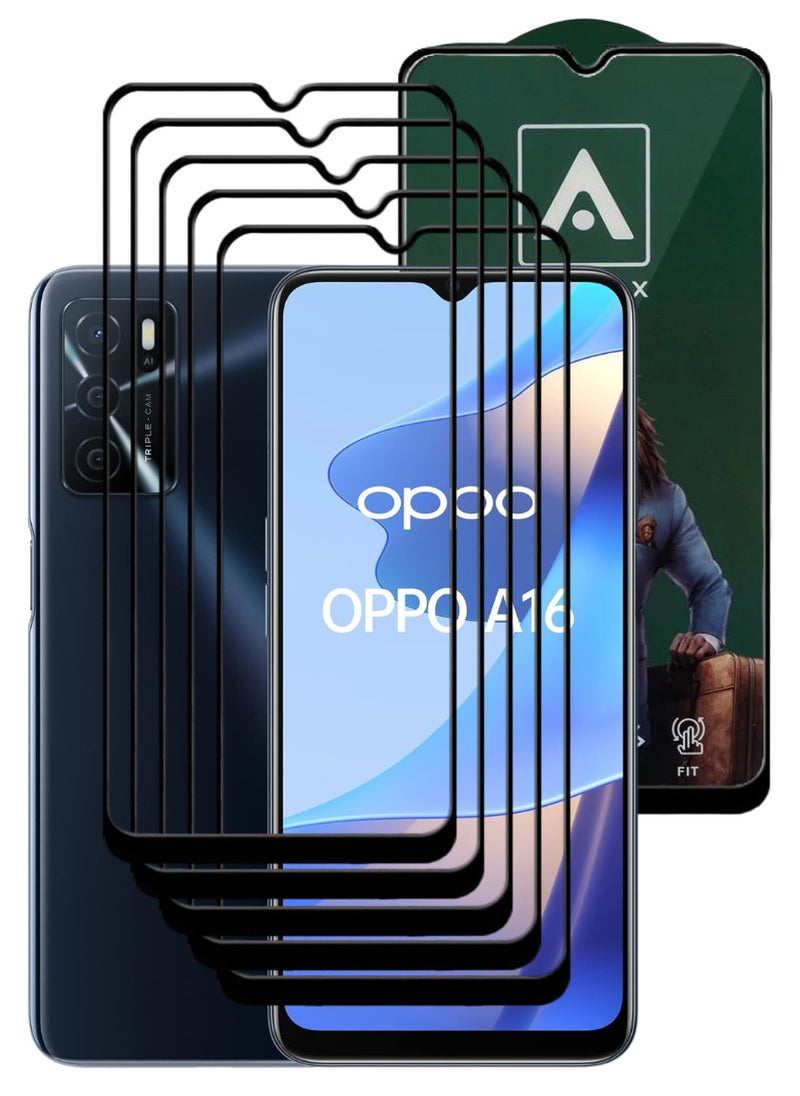 ACLIX 5 Pieces Antistatic ESD Dustproof Premium Quality High Definition Tempered Glass Screen Protector Designed For Oppo A16 - Image 1