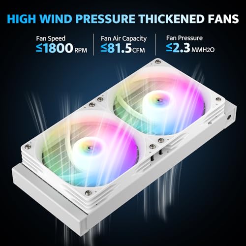 darkFlash DG240 Allinone Liquid CPU Cooler HighPerformance Pump ARGB Sync PWM Daisy Chain Connection Fans AIO Cooler Compatible with Intel 18511700 AMD AM4AM5 White 240mm AIO - Image 3