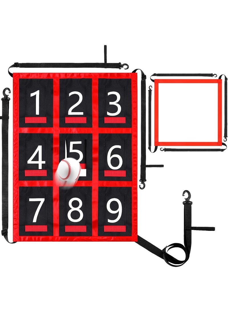Vinsot Vinsot 2 Pack Strike Zone Pitching Target for Baseball Net Numbered Target Adjustable Baseball Softball Pitching Mat Practice Accuracy Training Throwing Hitting for 6x6 7x7 or 8x8 Foot Nets  - Image 1