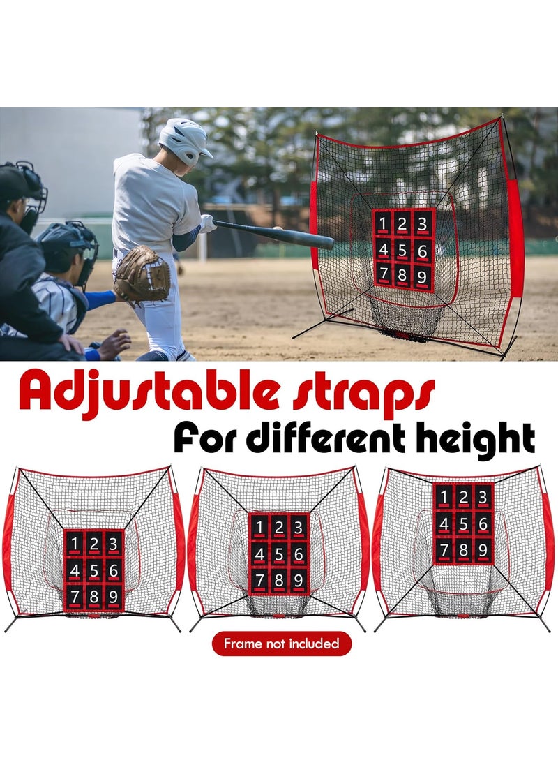Vinsot Vinsot 2 Pack Strike Zone Pitching Target for Baseball Net Numbered Target Adjustable Baseball Softball Pitching Mat Practice Accuracy Training Throwing Hitting for 6x6 7x7 or 8x8 Foot Nets  - Image 4