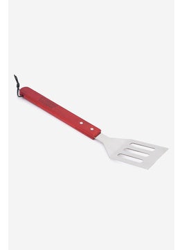 Wood Handle Metal Spatula BBQ Grill 39 cm, Silver and Brown