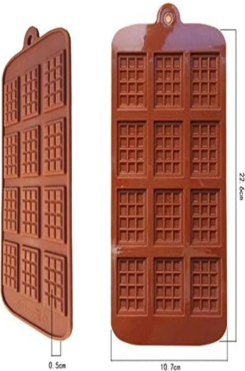 Safestore Practical 12-Piece Mini Tablet Silicone Chocolate Mold | Tablet Chocolate Mold 12-Piece Square Chocolate Mold