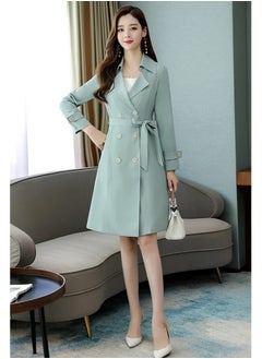 Women Trench Coats Trench Elegant Coat With Belt Autumn Winter Double Breasted Solid Cloak Korean Style Windbreaker Middle Long