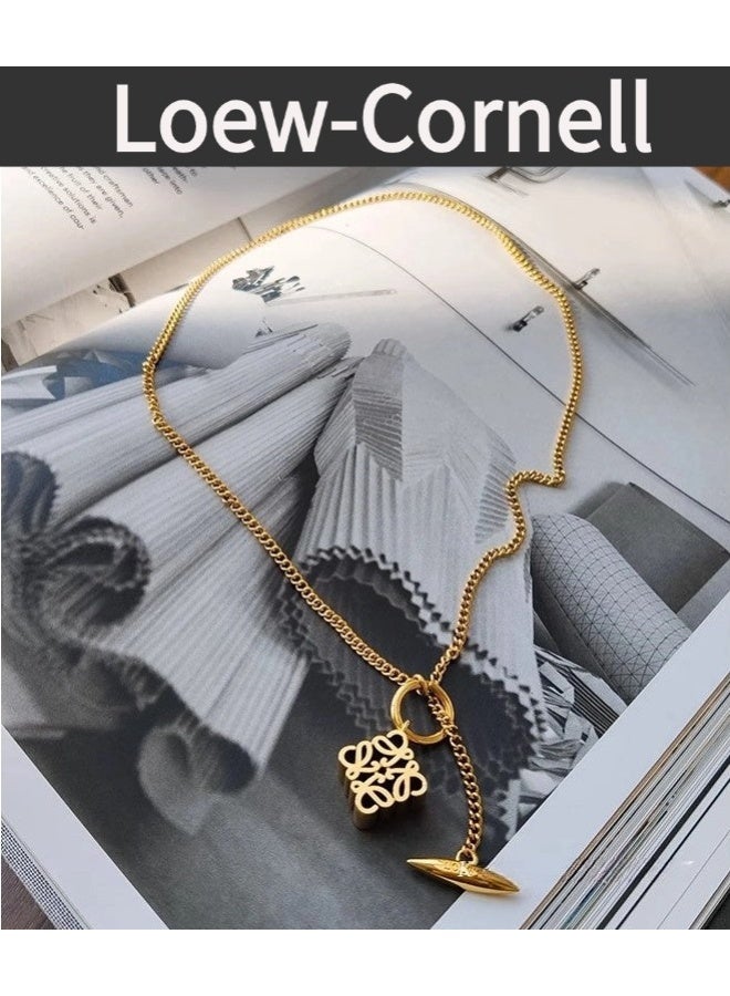 Loew-Cornell Spanish Luxury Style Anagram Necklace Gold Women's Necklace - Image 2