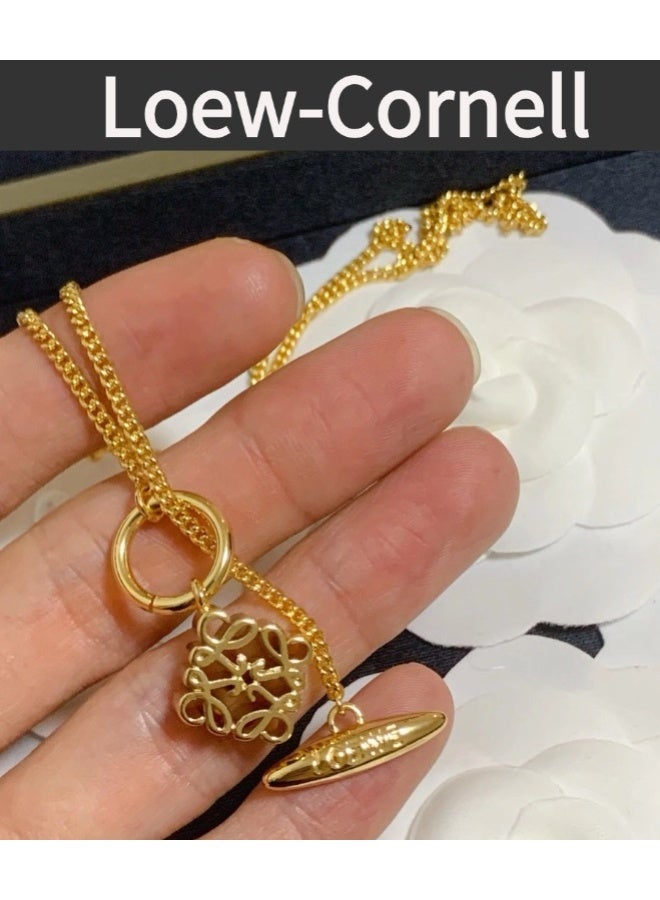 Loew-Cornell Spanish Luxury Style Anagram Necklace Gold Women's Necklace - Image 3