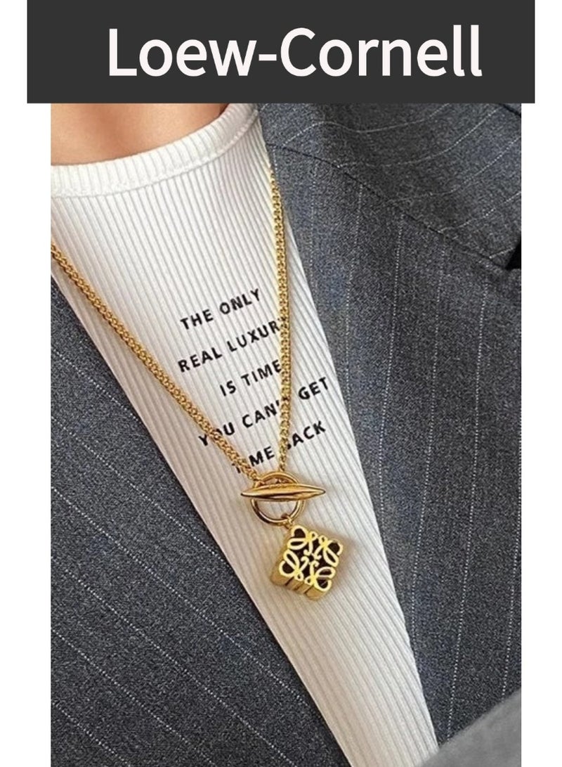 Loew-Cornell Spanish Luxury Style Anagram Necklace Gold Women's Necklace - Image 5