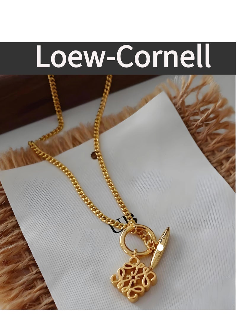 Loew-Cornell Spanish Luxury Style Anagram Necklace Gold Women's Necklace - Image 4