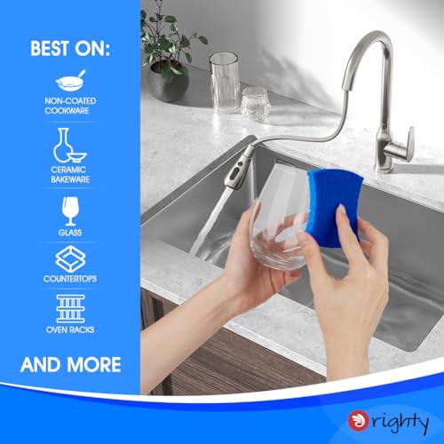 Orighty NonScratch Cellulose Scrub Sponges 24 Pack Kitchen Sponges for Kitchen Bathroom and Household Dual Side Sponge for Dishes NonScratch Sponge Safe on NonStick Cookware Car and More - Image 5
