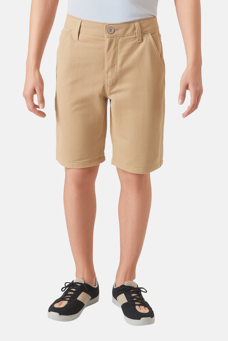 Levi's Kids Boy Solid Chino Shorts, Beige - Image 1