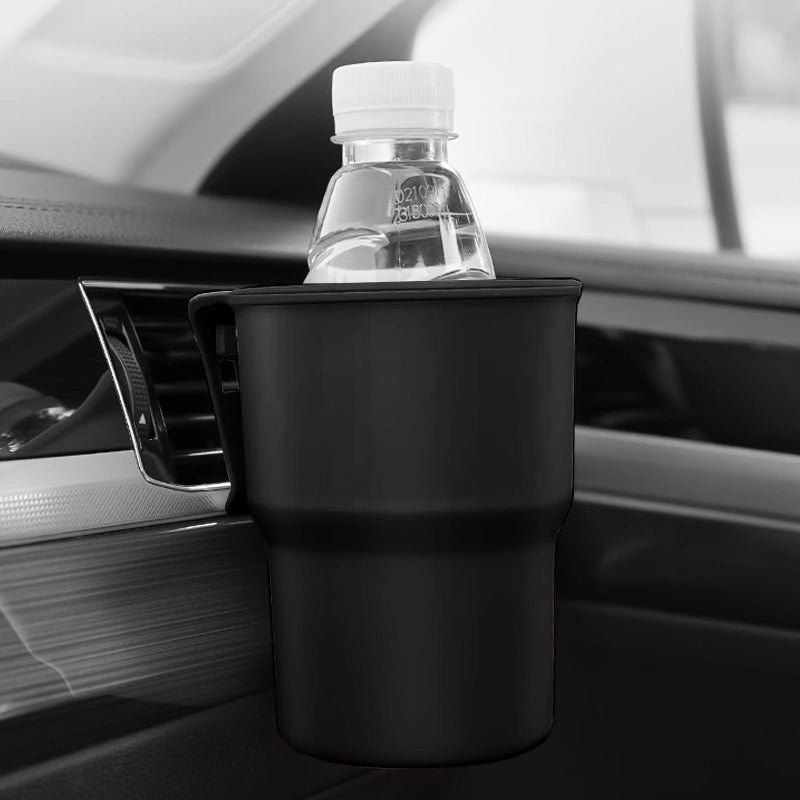 Car Cup Holder Organizer with Air Vent Mount Black Sturdy Storage for Water Bottle Travel - Image 5