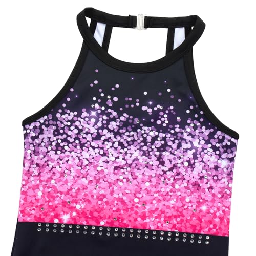 JOYSTREAM Gymnastics Leotards for Girls With Shorts Sparkly Ballet Dance Clasp Back Activewear Pretty Blossoms,8-9Years - Image 5